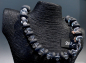 Preview: Onyx-Kristall Kette mit Silberteilen